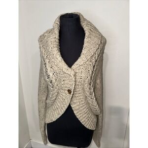 Calvin Klein Knit Brown Long Sleeve Cardigan 2 Button Size L‎ Wool Blend